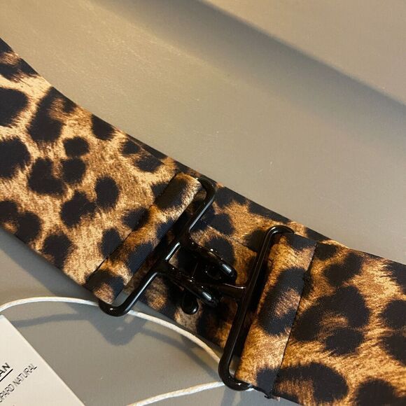 Good American Swim Belt XS 0 Leopard Animal Print Natural Matte Stretchy NEW - Picture 6 of 9